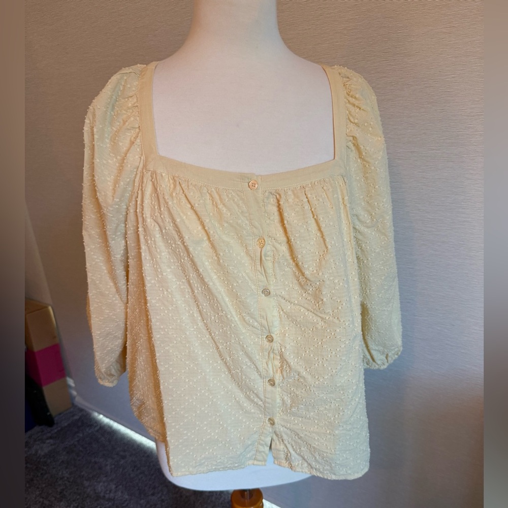 Daniel Rainn Yellow Textured Blouse